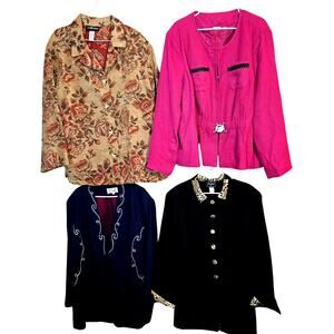 Women's 24W 3X Blazer Suit Separate Jacket Top Wholesale Bulk Lot of 4 Plus 3XL